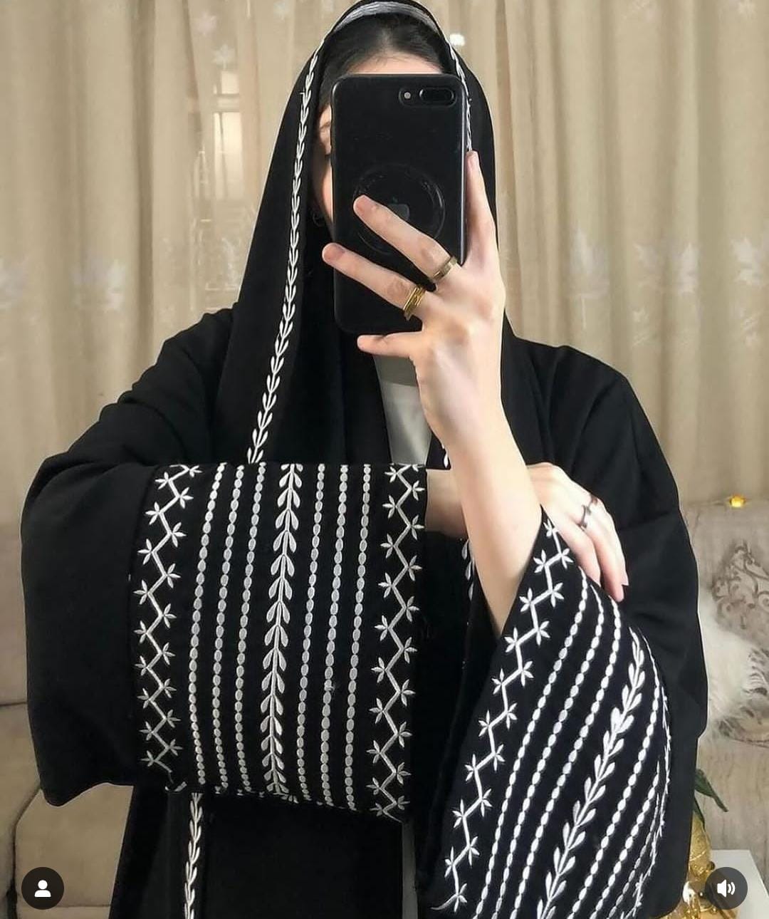 Affy Embroidery Abaya Imported Korean Nida