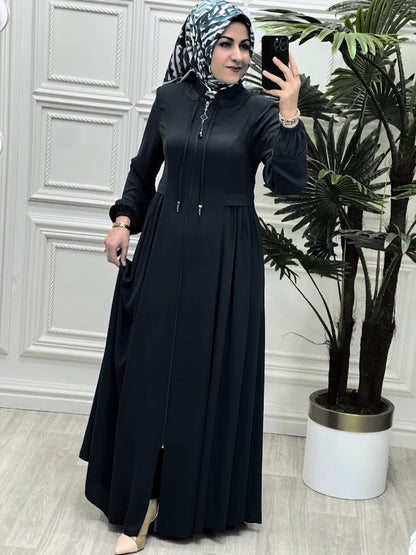 Shannz Abaya zipper Abaya Elastic sleeves Abaya