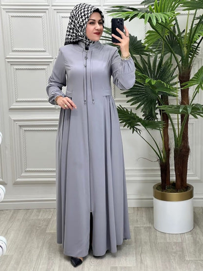 Shannz Abaya zipper Abaya Elastic sleeves Abaya