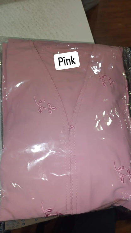 Al Wafiya Turkey Abaya all over Embroidery at Front and Back (Korean Prada) (Imported)