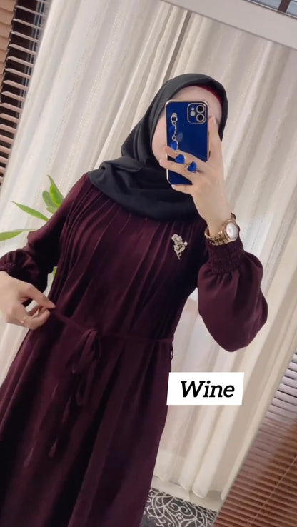 Nousheen Abaya  Pintex Abaya Smoked Sleeves Abaya (Imported)