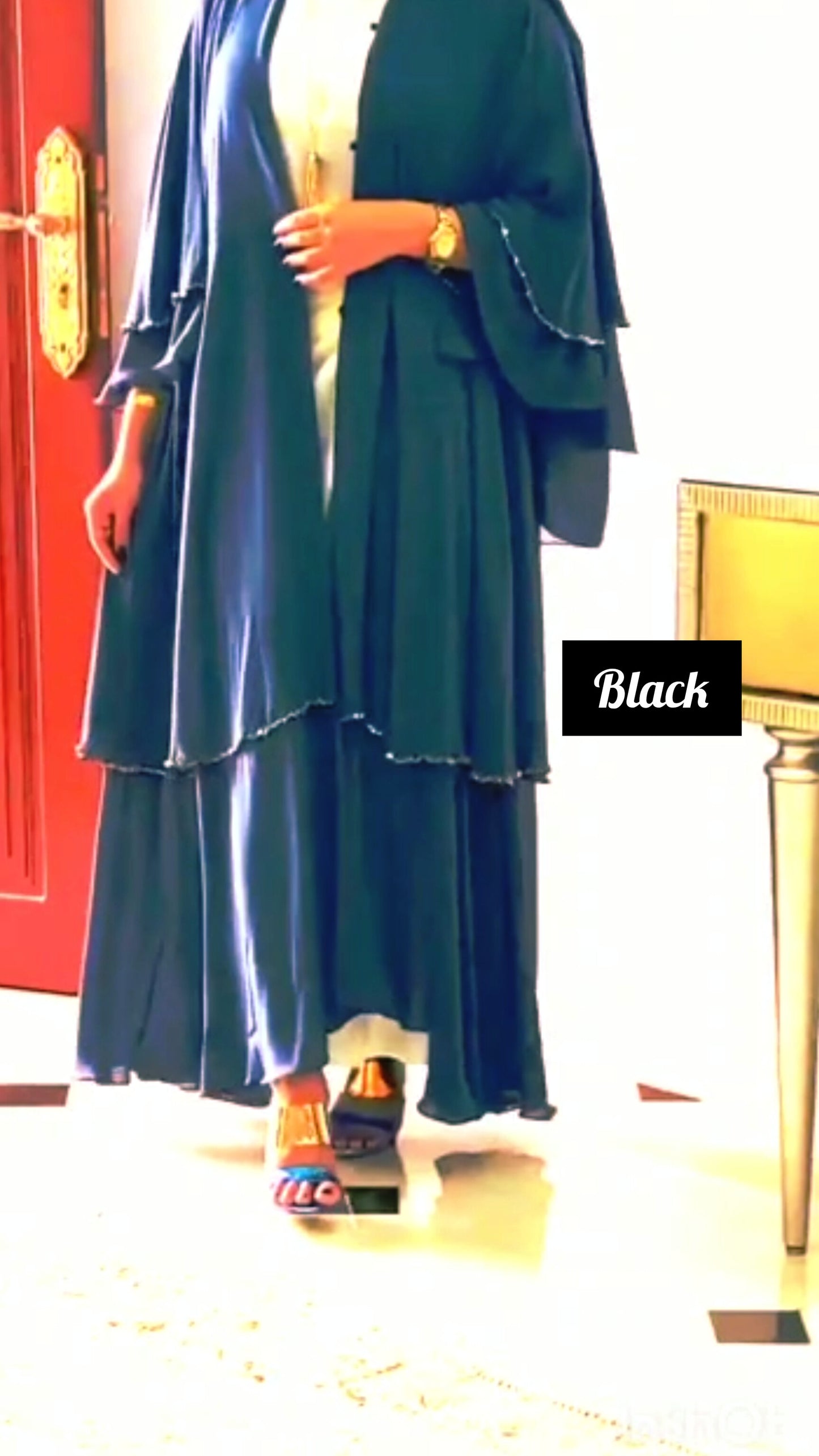 Zaynab Abaya Layered Abaya Malaysian Georgette Abaya (Imported)