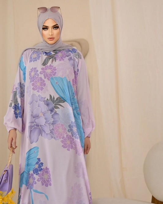 Safurah Abaya Floral Print Abaya 3D Digital Print Abaya (Nida Fabric)