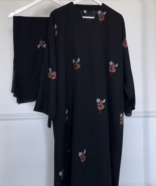 Fanaa Abaya Series All over Embroidery Abaya Fanaa-6  (Imported) (Korean Prada)