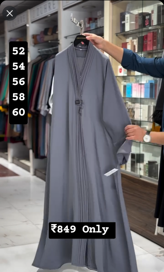 Al Rufaidah Abaya Pintex Front Open Abaya  (Imported) (Korean Prada)