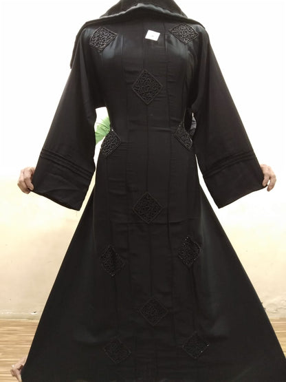 Zeba Handwork Abaya Pintex Abaya With Hanndwork (Black)(Imported)